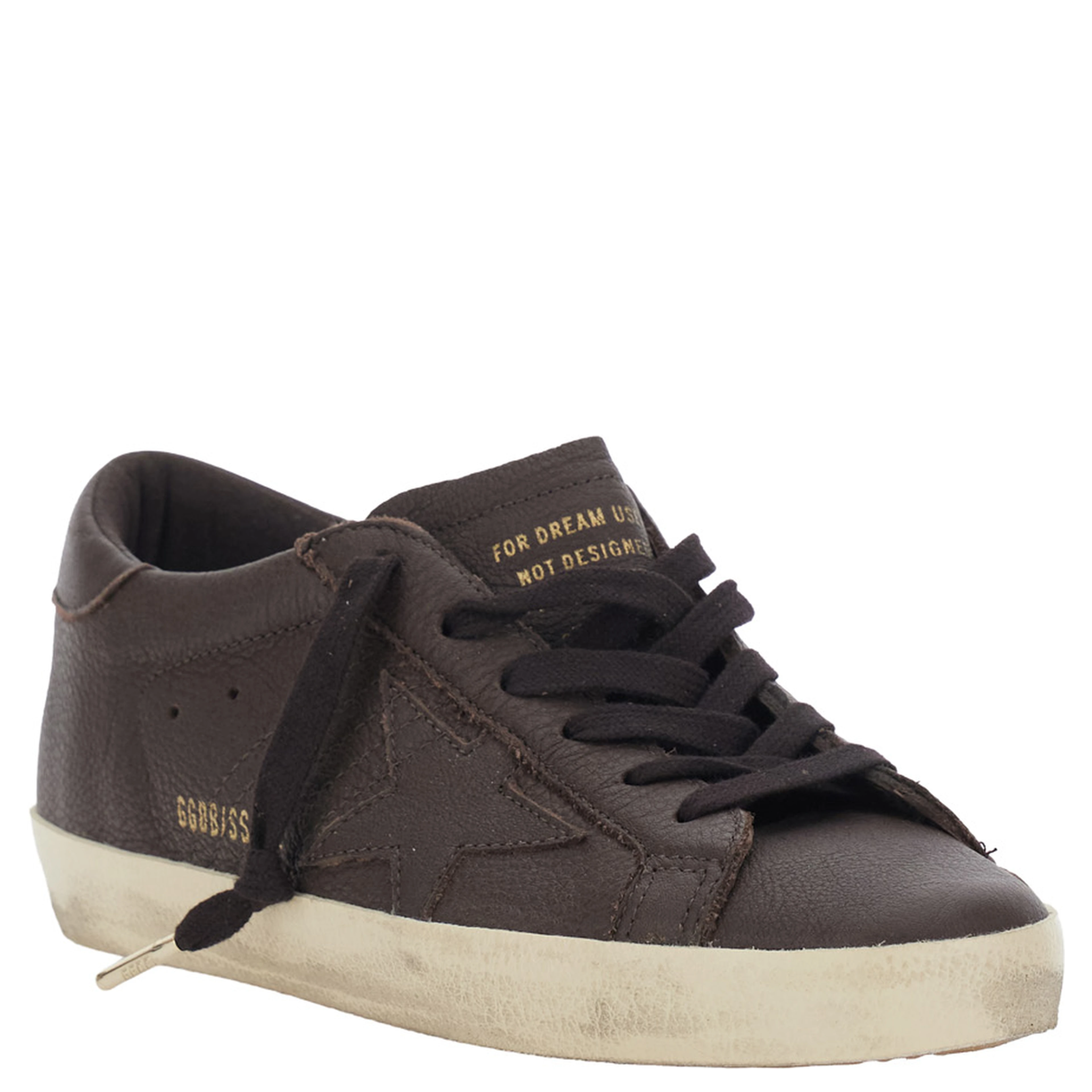 Superstar Brown Sneakers with star patch on the side and logo lettering on the heel in leather for women