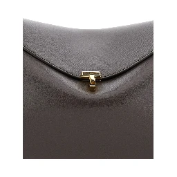 Brown Handbag with Removable Shoulder Strap in Leather for Women