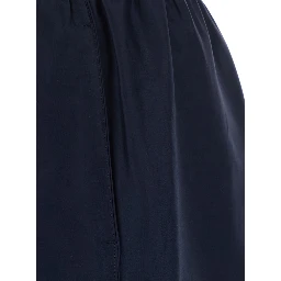 blue Pants with elastic waistband and drawstring in Cotton and Silk men
