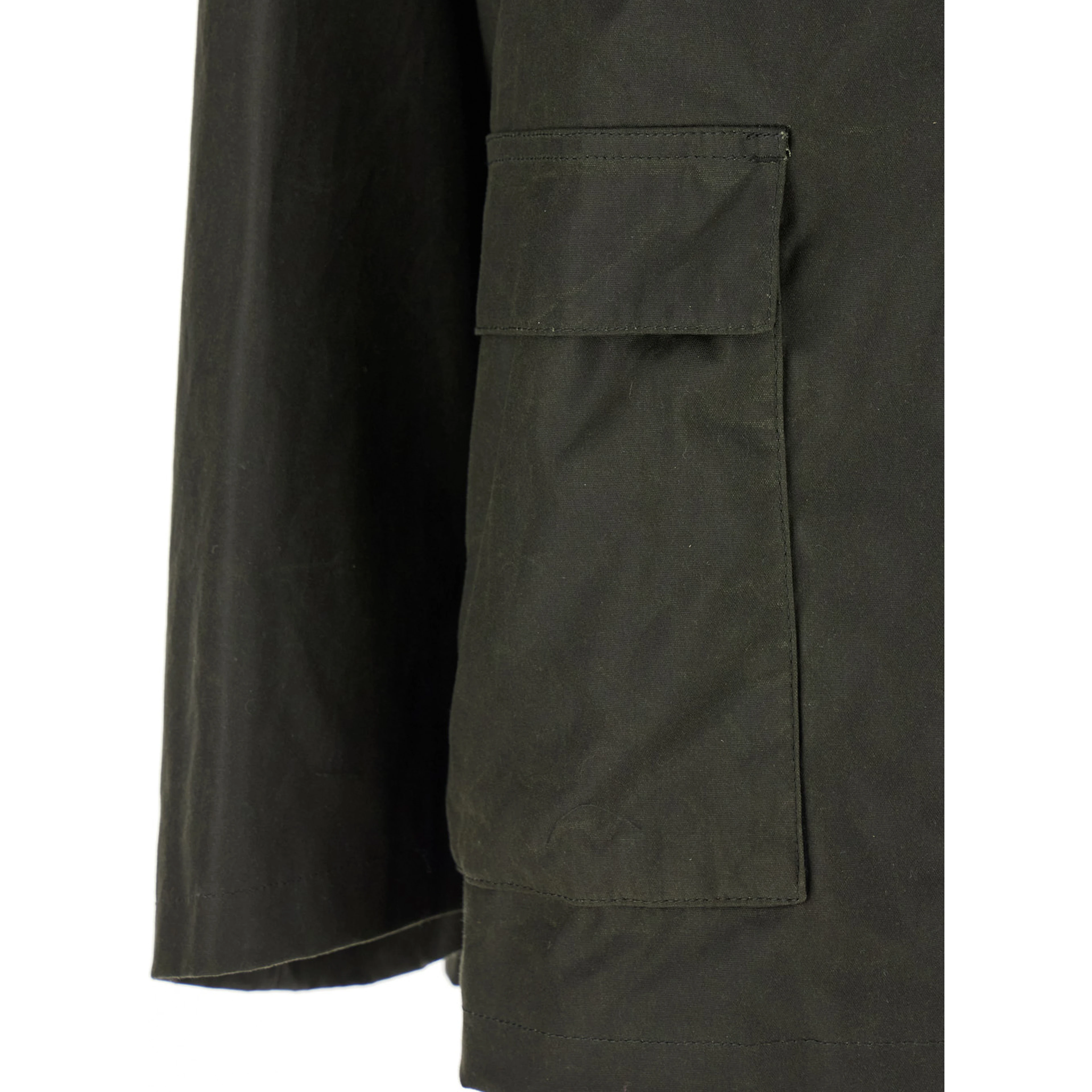 Green Jacket with Ribbed Collar and Double Vent on the Back in Cotton for Women