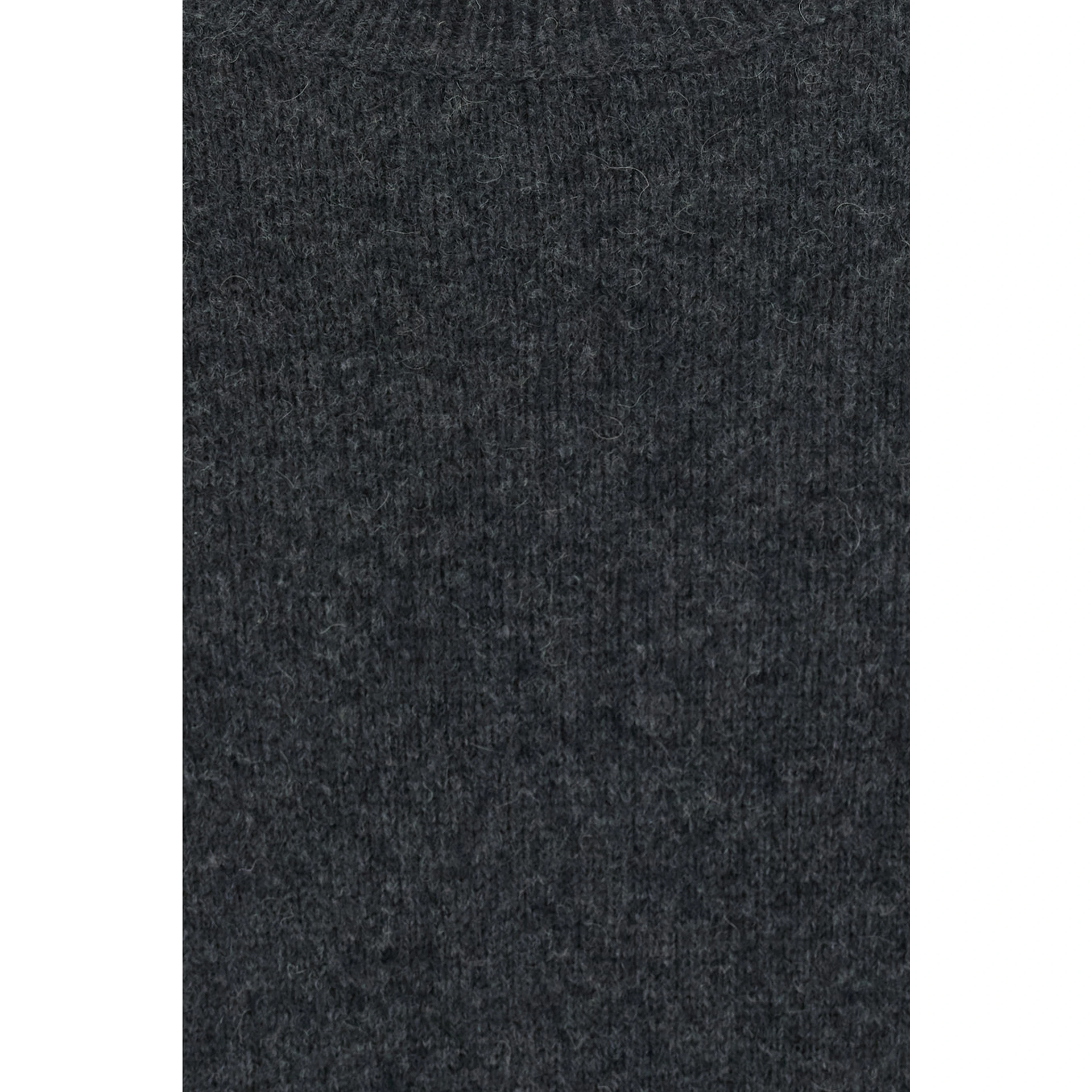 Gray Crew Neck Sweater with Ribbed Details in Blend Wool for Men