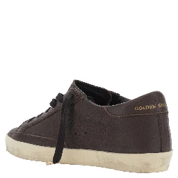 Superstar Brown Sneakers with star patch on the side and logo lettering on the heel in leather for women