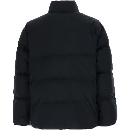 Black Down jacket with high collar and long sleeves in Tech Fabric for men