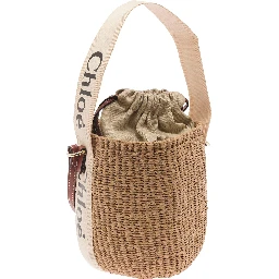 Beige Raffia Woody Small Handbag