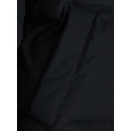 Black Down jacket with high collar and long sleeves in Tech Fabric for men