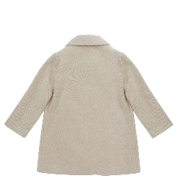 white Double-breasted coat with classic collar in fabric for women