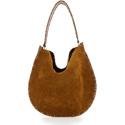 Crossbody bag Oskan Hobo with Removable Pouch in Brown Suede for Women