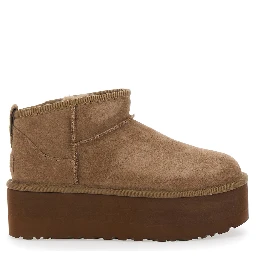 W CLASSIC ULTRA MINI PLATFORM with flat sole and leather lining Brown Woman
