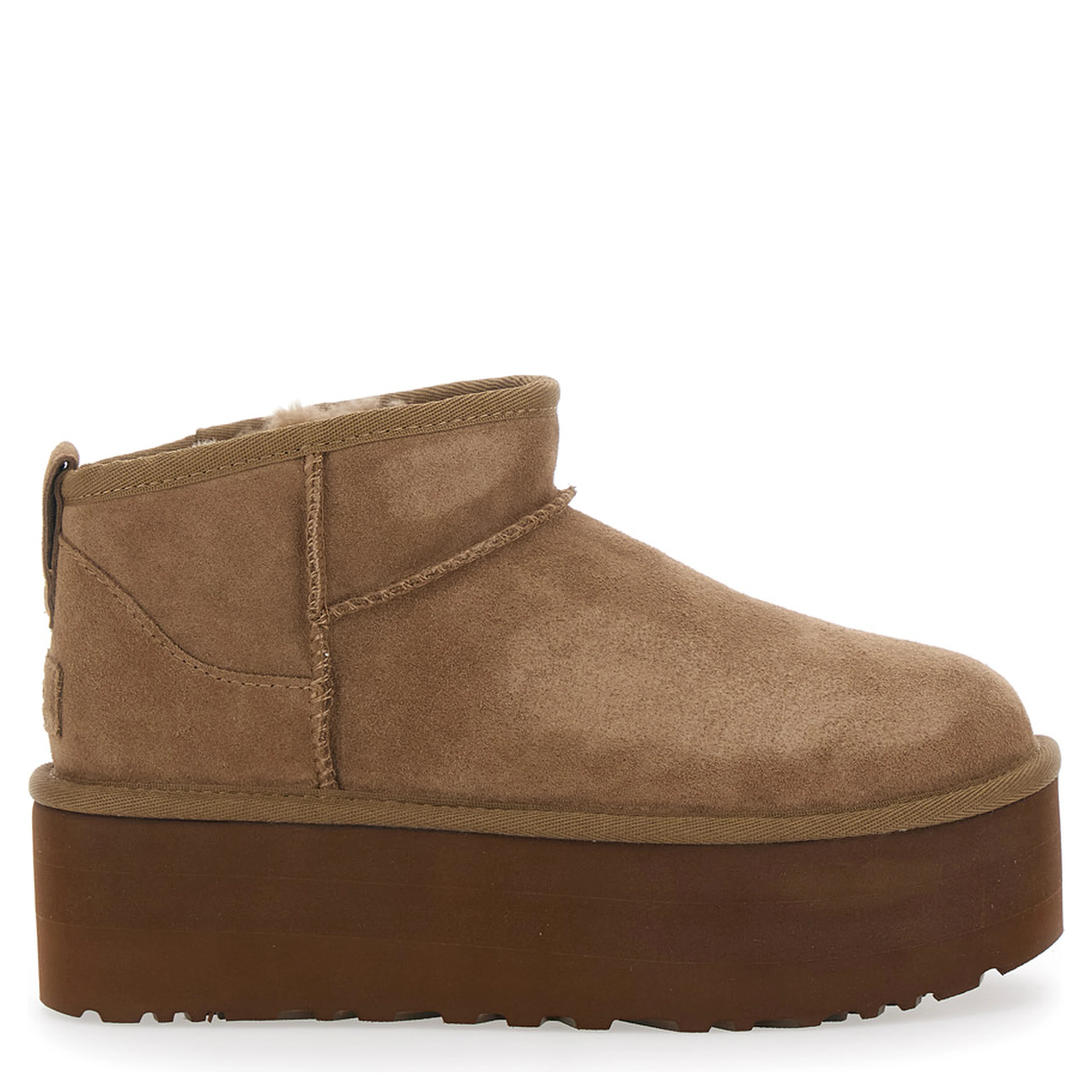 W CLASSIC ULTRA MINI PLATFORM with flat sole and leather lining Brown Woman