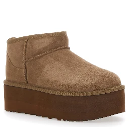 W CLASSIC ULTRA MINI PLATFORM with flat sole and leather lining Brown Woman