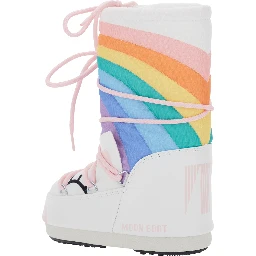 Snow boots with rainbow motif and multicolor rubber sole girl