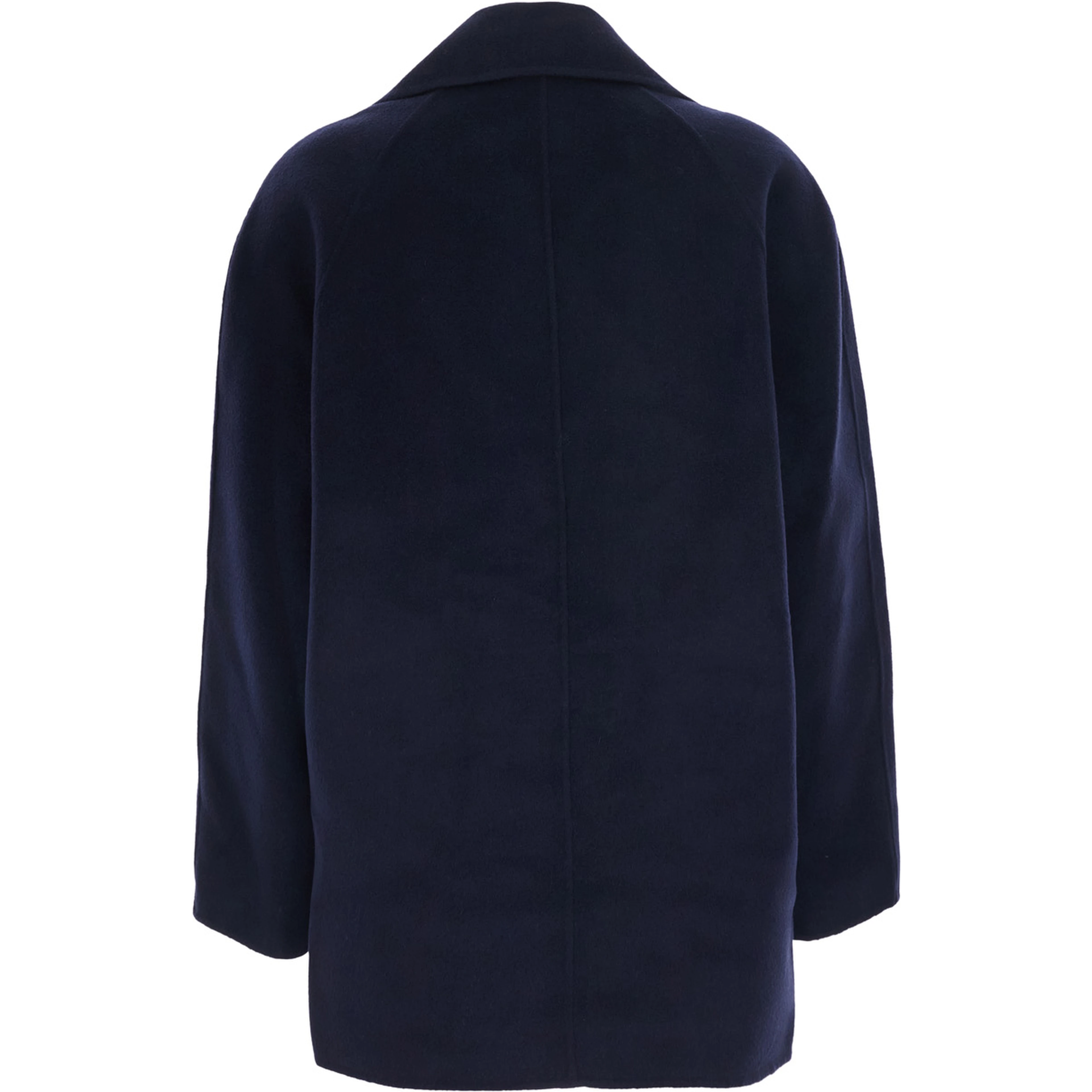 Blue Coat with oversized Notched revers and double-breasted closure in Wool and Cashmere women