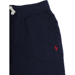 Blue Pants with Elastic Waist and Pony Logo on the Front in Cotton Boy