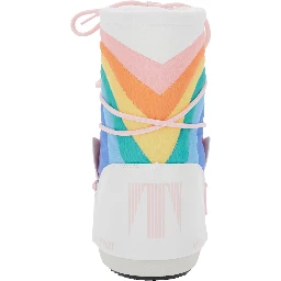Snow boots with rainbow motif and multicolor rubber sole girl