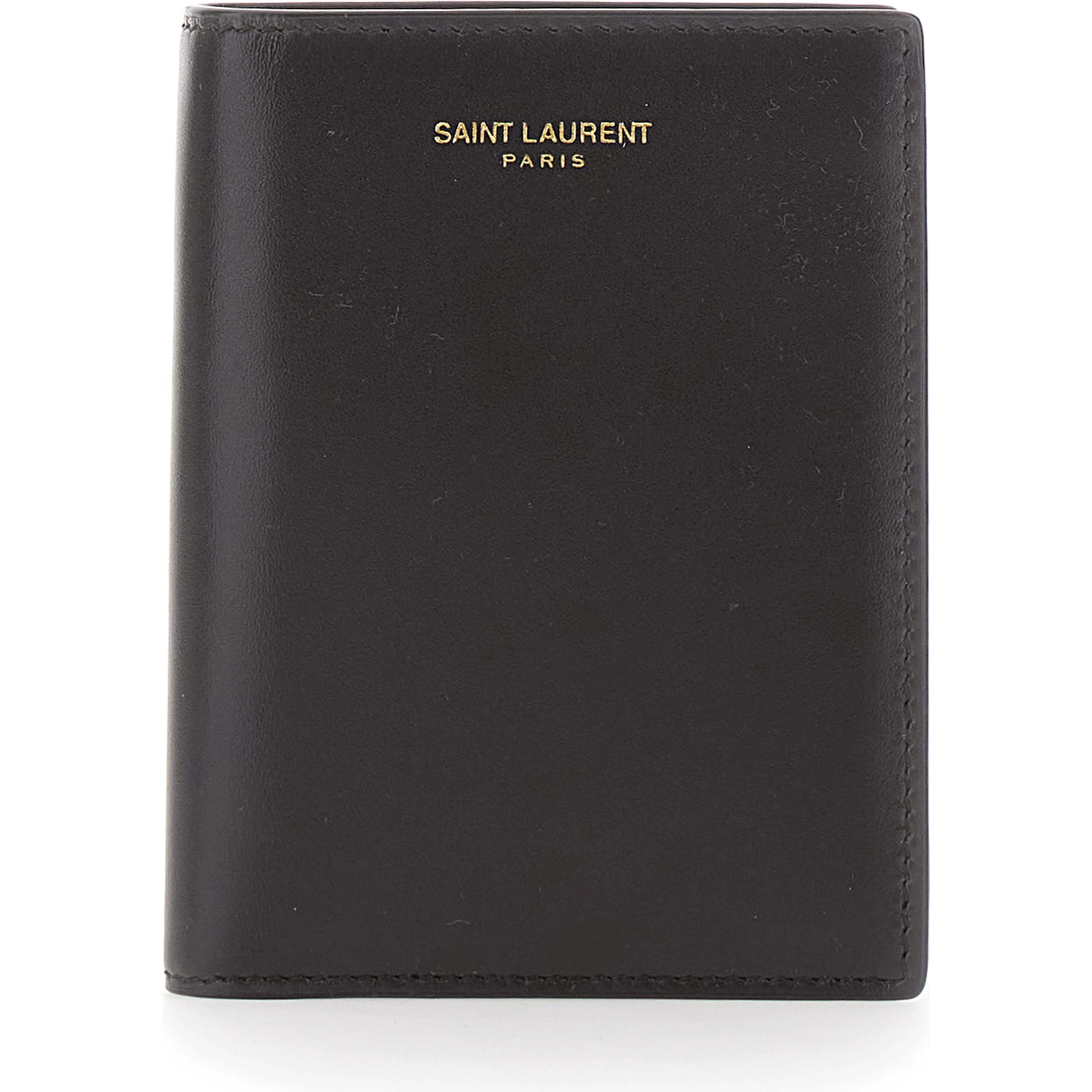 Brown Cardholder with logo lettering on the front in leather for men