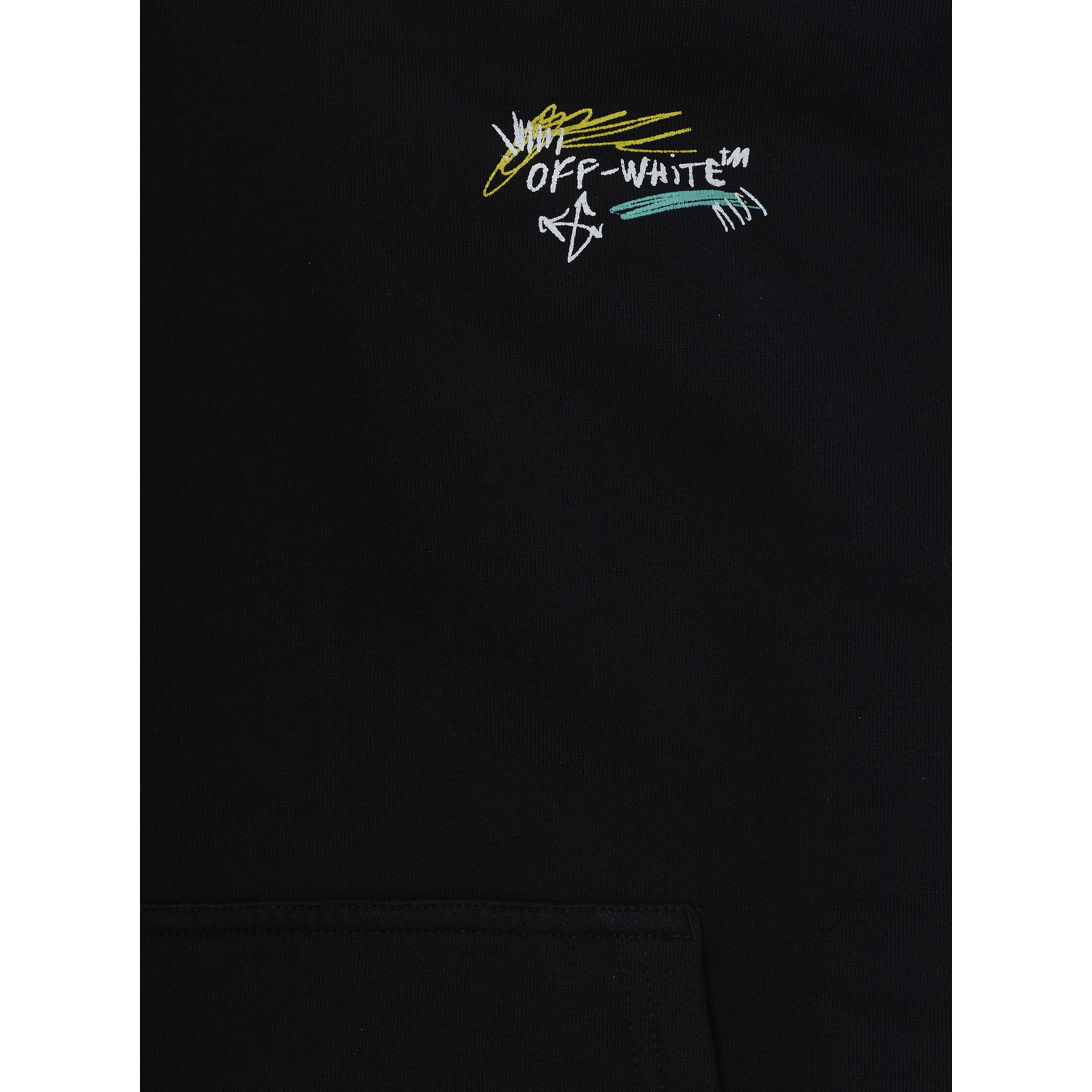 black sweatshirt with fixed hood and logo on the front and back in cotton boy
