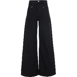 Lemony Black Jeans with Logo Patch on the Back in Denim for Women