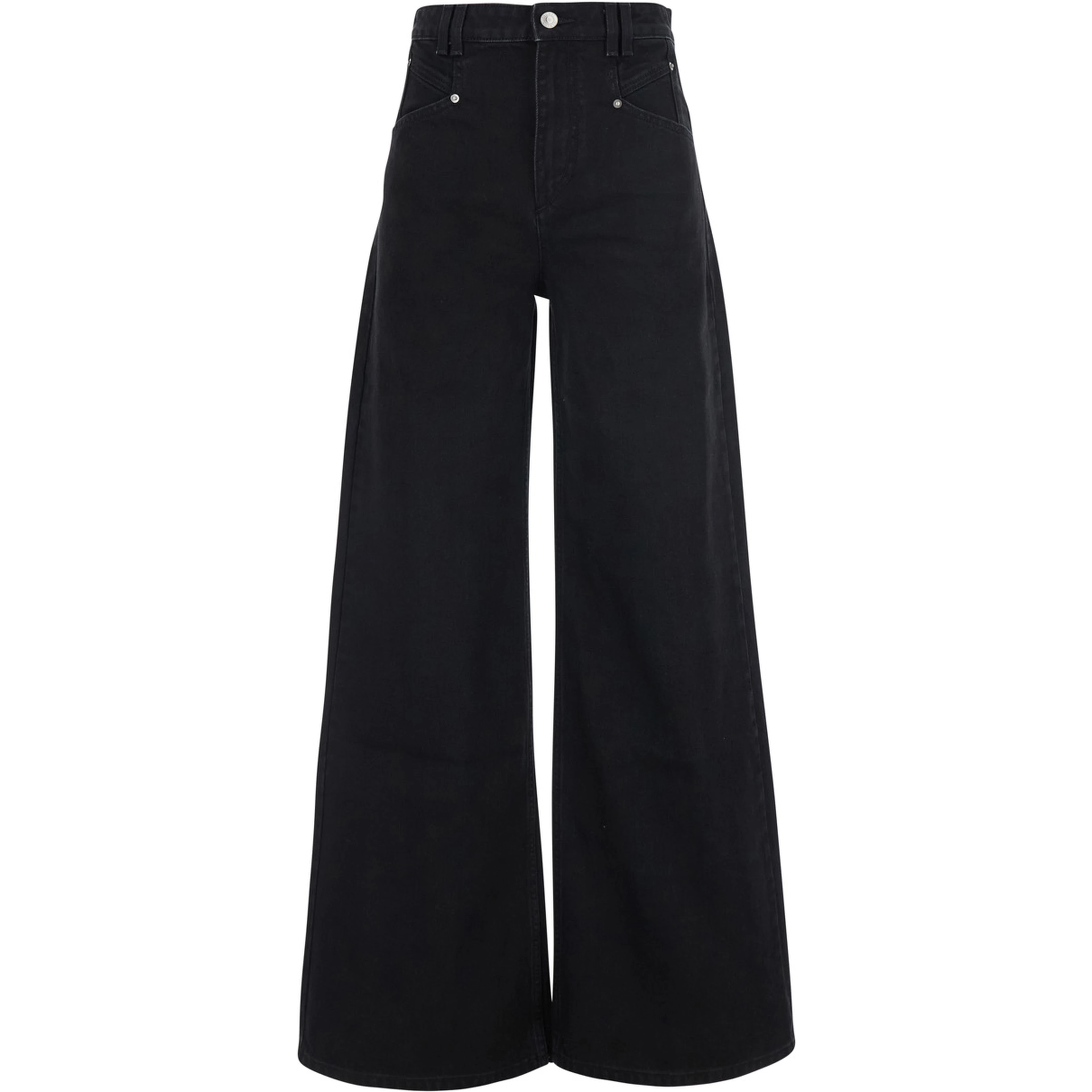 Lemony Black Jeans with Logo Patch on the Back in Denim for Women