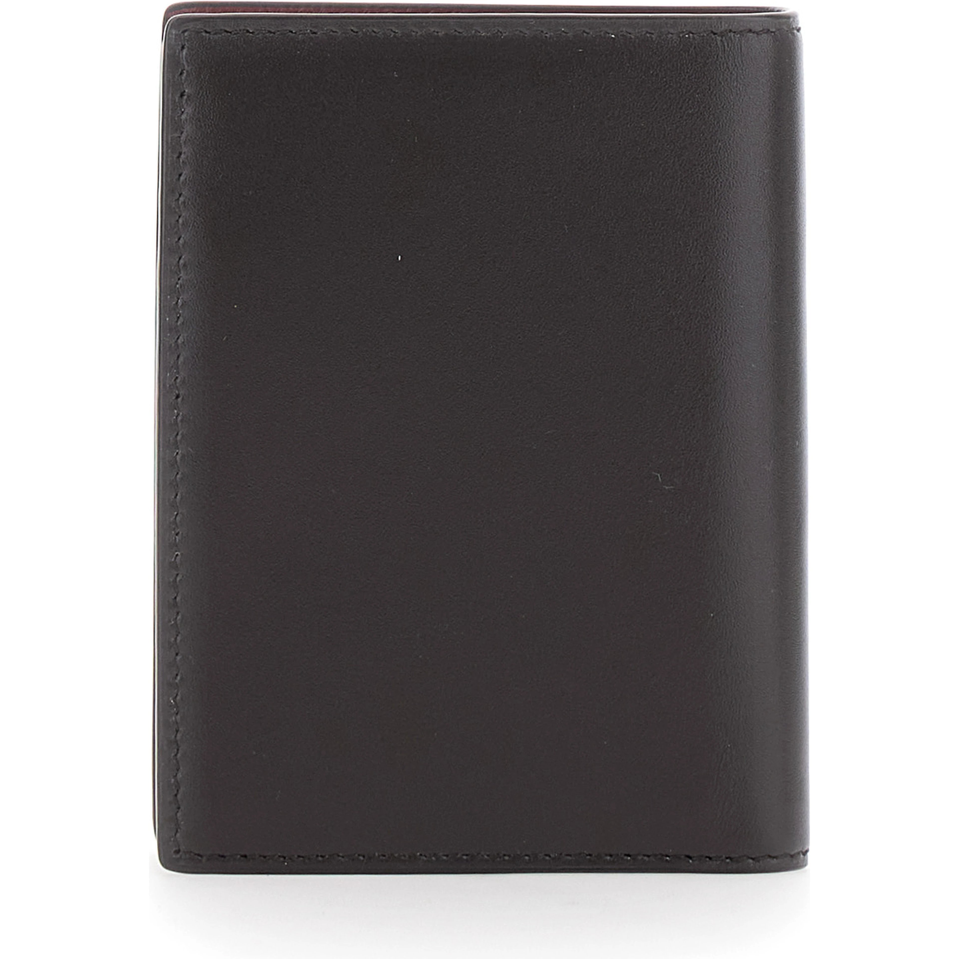 Brown Cardholder with logo lettering on the front in leather for men