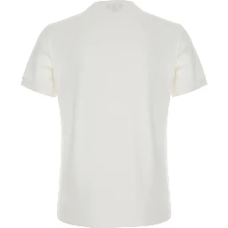 White Crew neck T-shirt with logo embroidery on the front in stretch viscose for men
