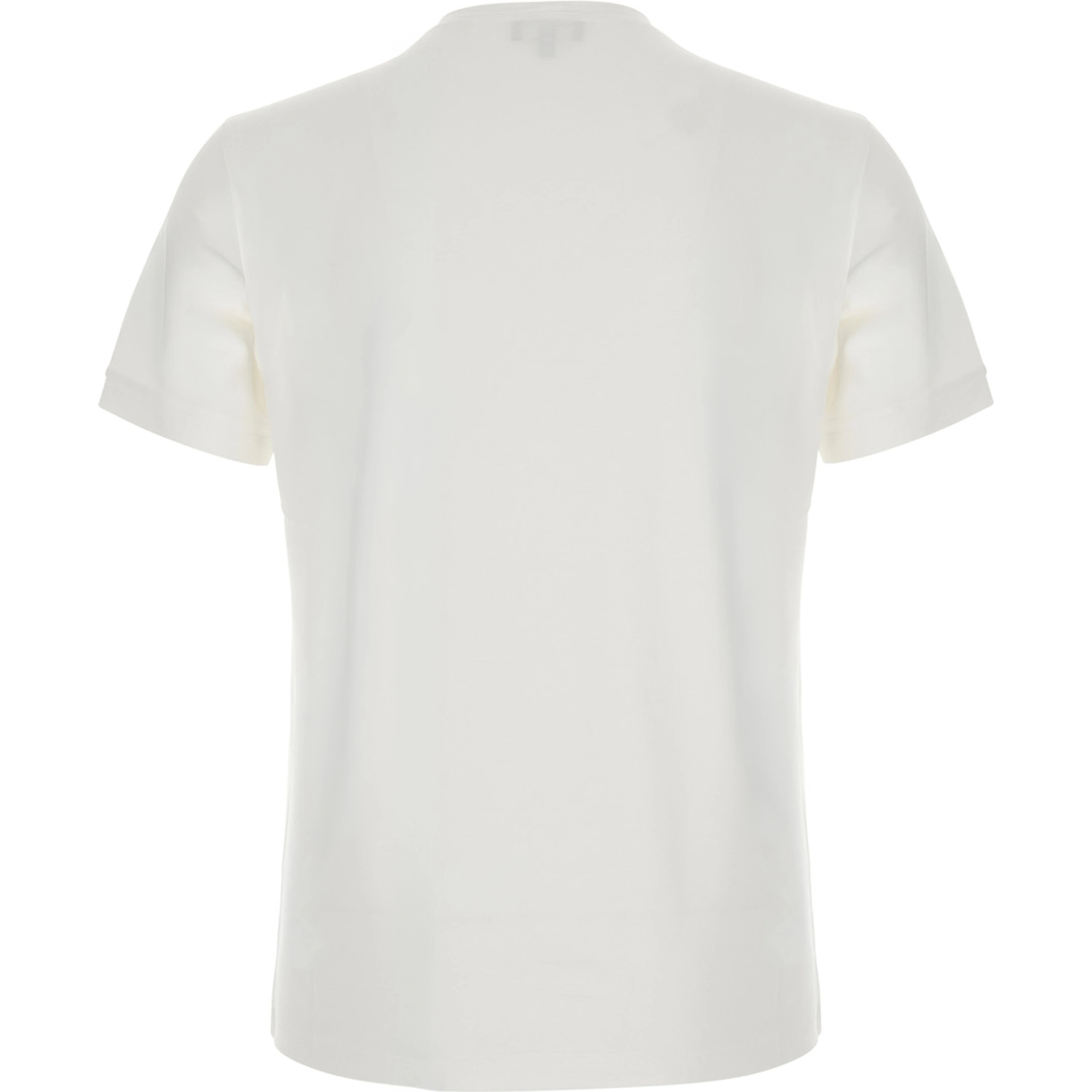 White Crew neck T-shirt with logo embroidery on the front in stretch viscose for men