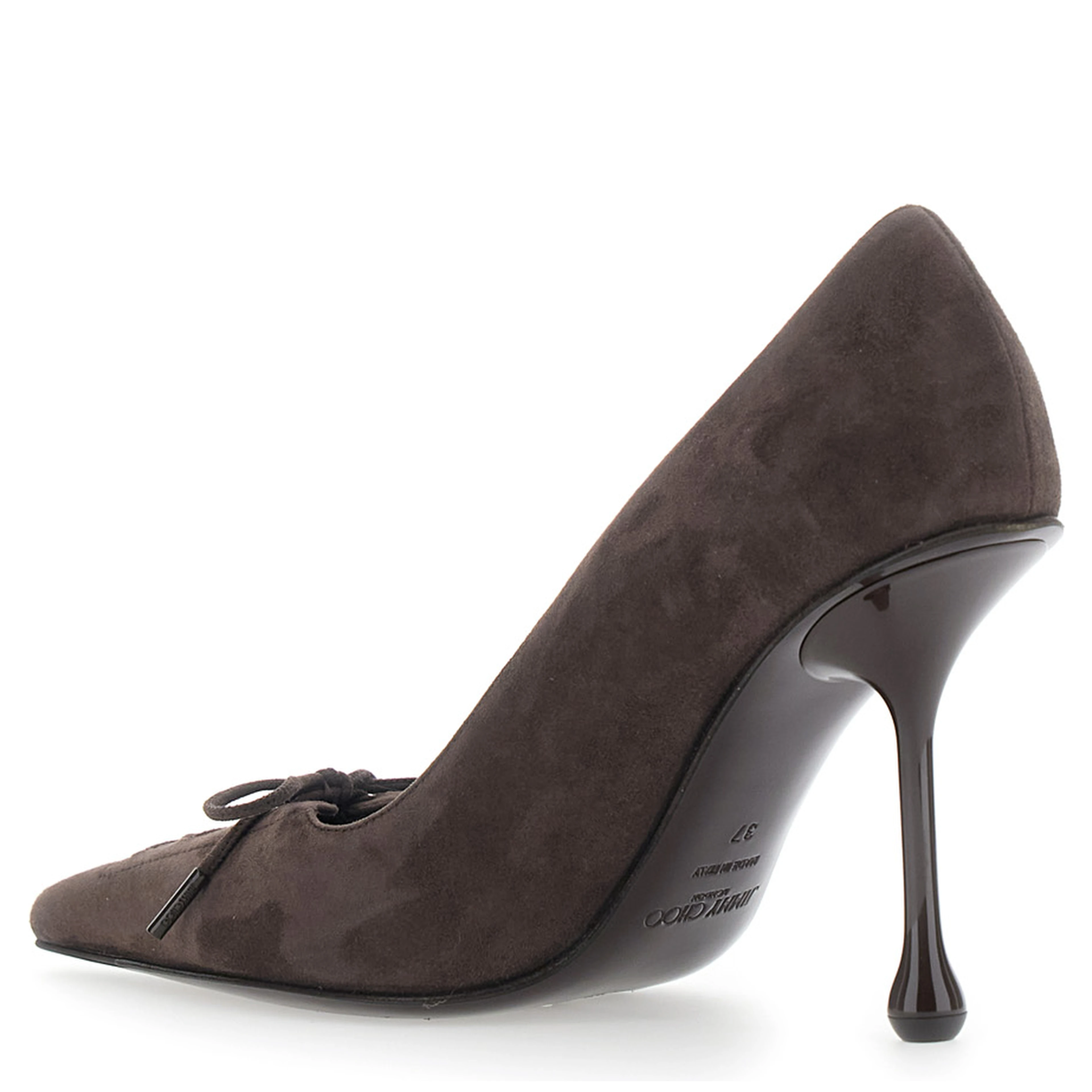Scarlett brown Pumps with pointed design and lace-up closure in suede women
