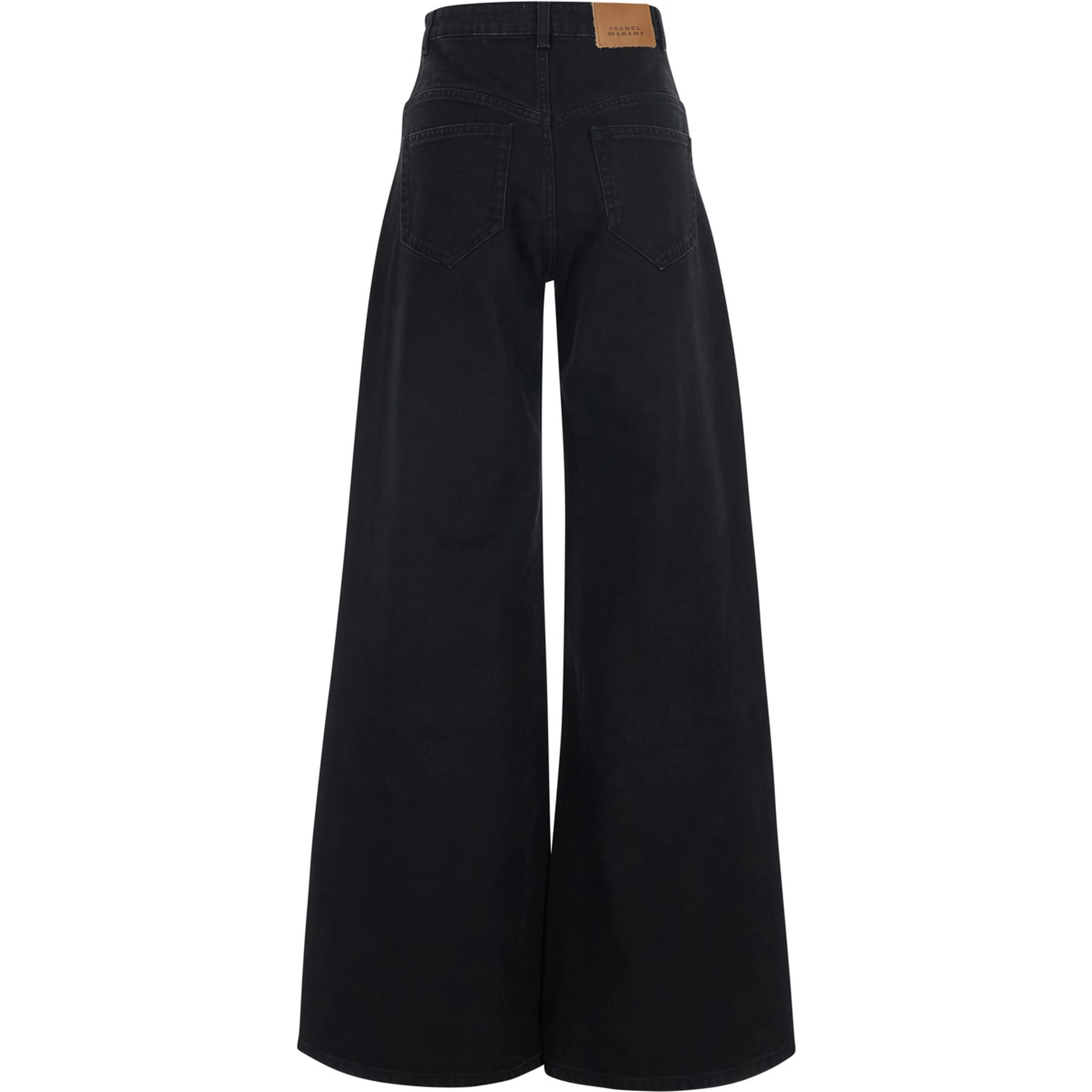Lemony Black Jeans with Logo Patch on the Back in Denim for Women