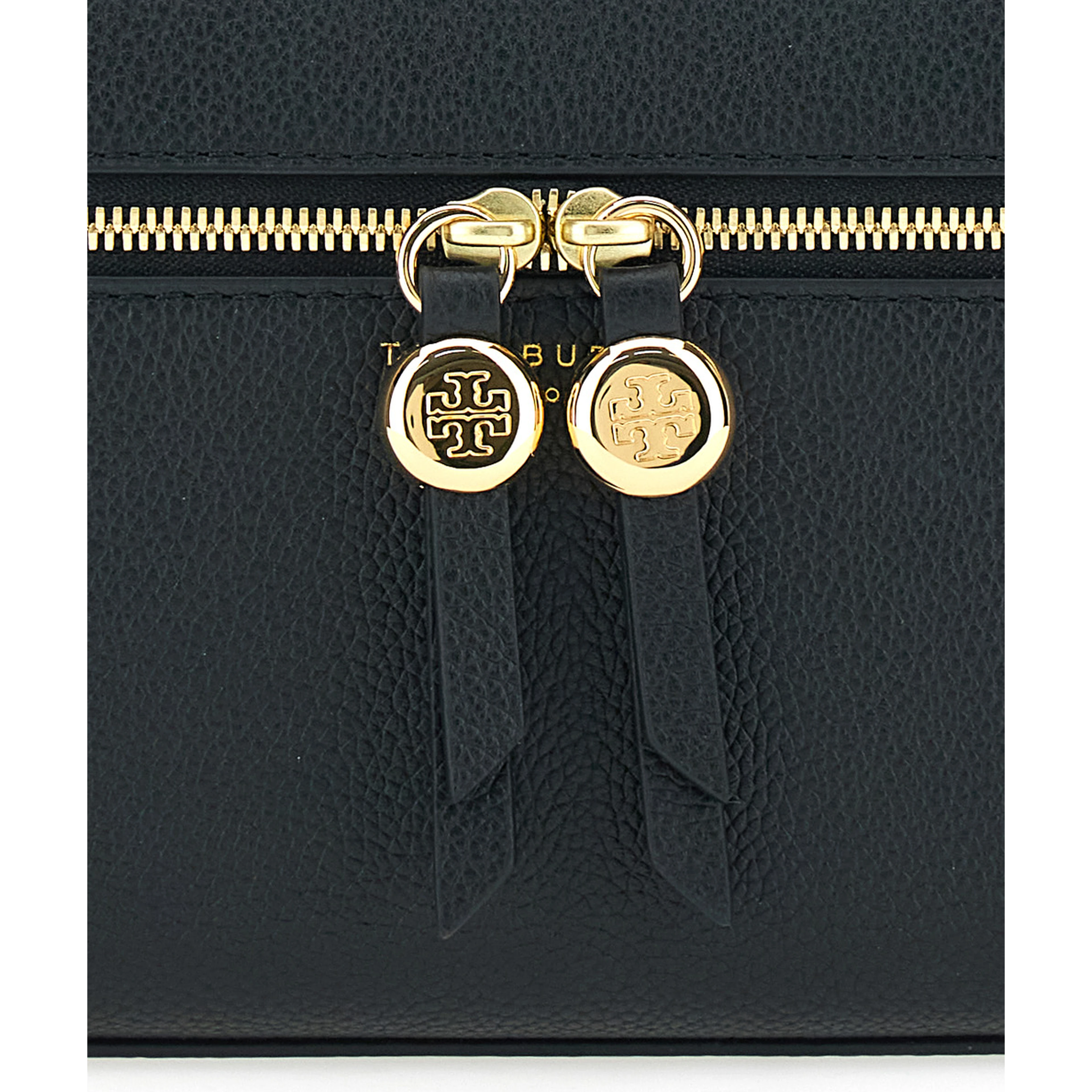 Crossbody bag Romy with Adjustable and Removable Strap and Logo Lettering on the Front in Black Leather for Women