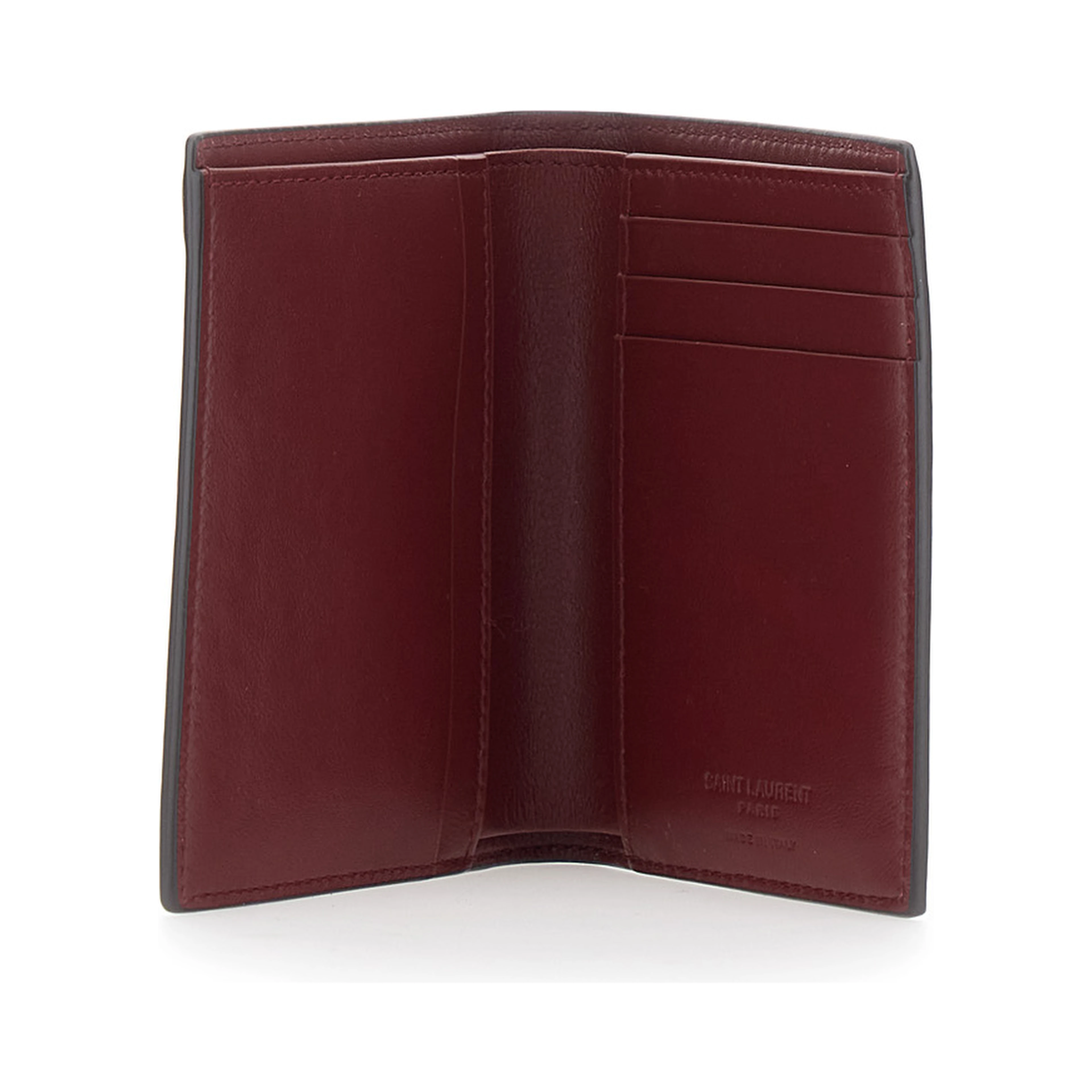Brown Cardholder with logo lettering on the front in leather for men