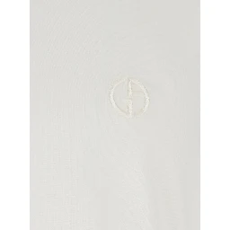 White Crew neck T-shirt with logo embroidery on the front in stretch viscose for men
