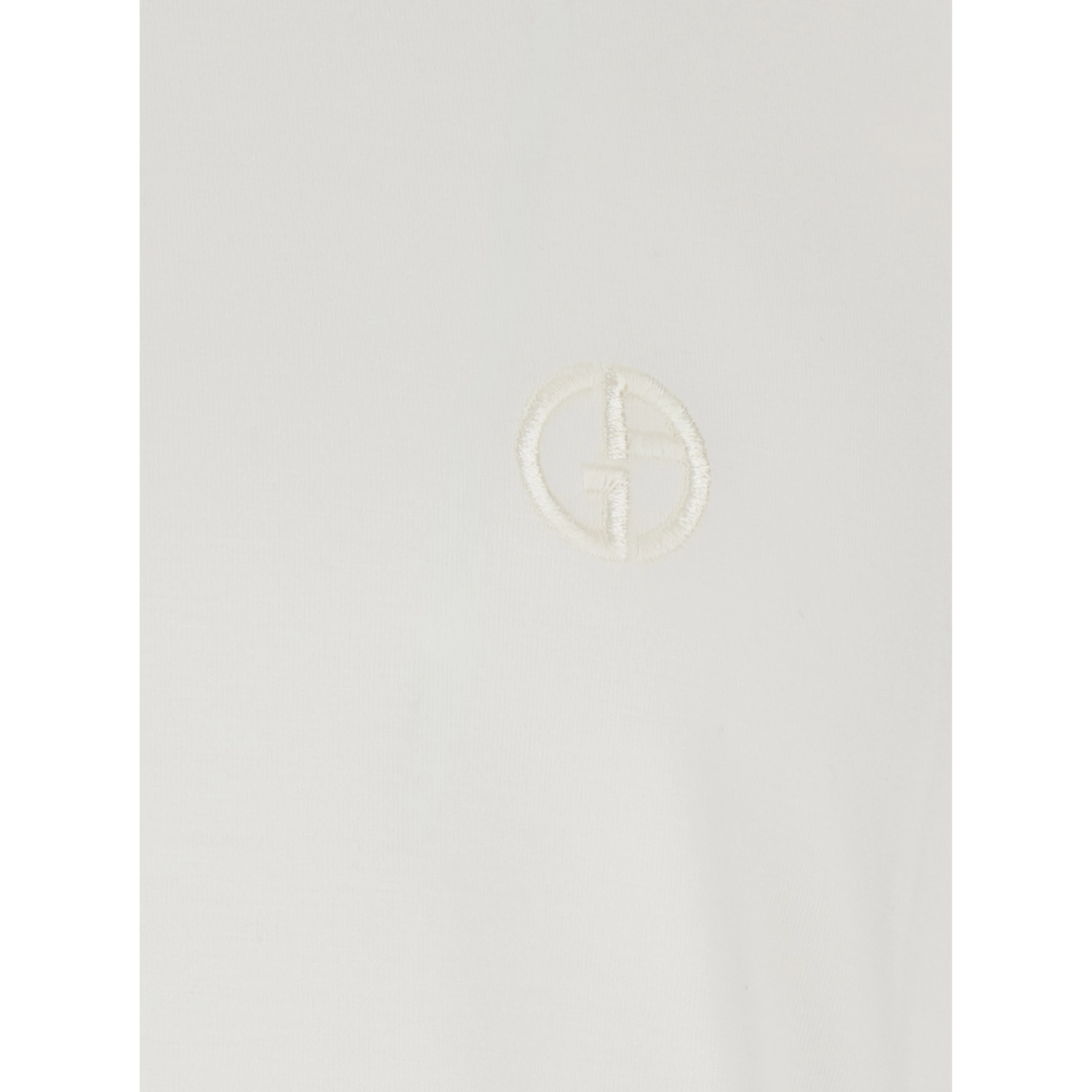 White Crew neck T-shirt with logo embroidery on the front in stretch viscose for men