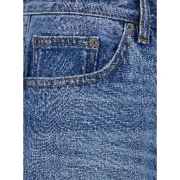 Blue Jeans with Faded Design and Wide Leg in Denim for Men