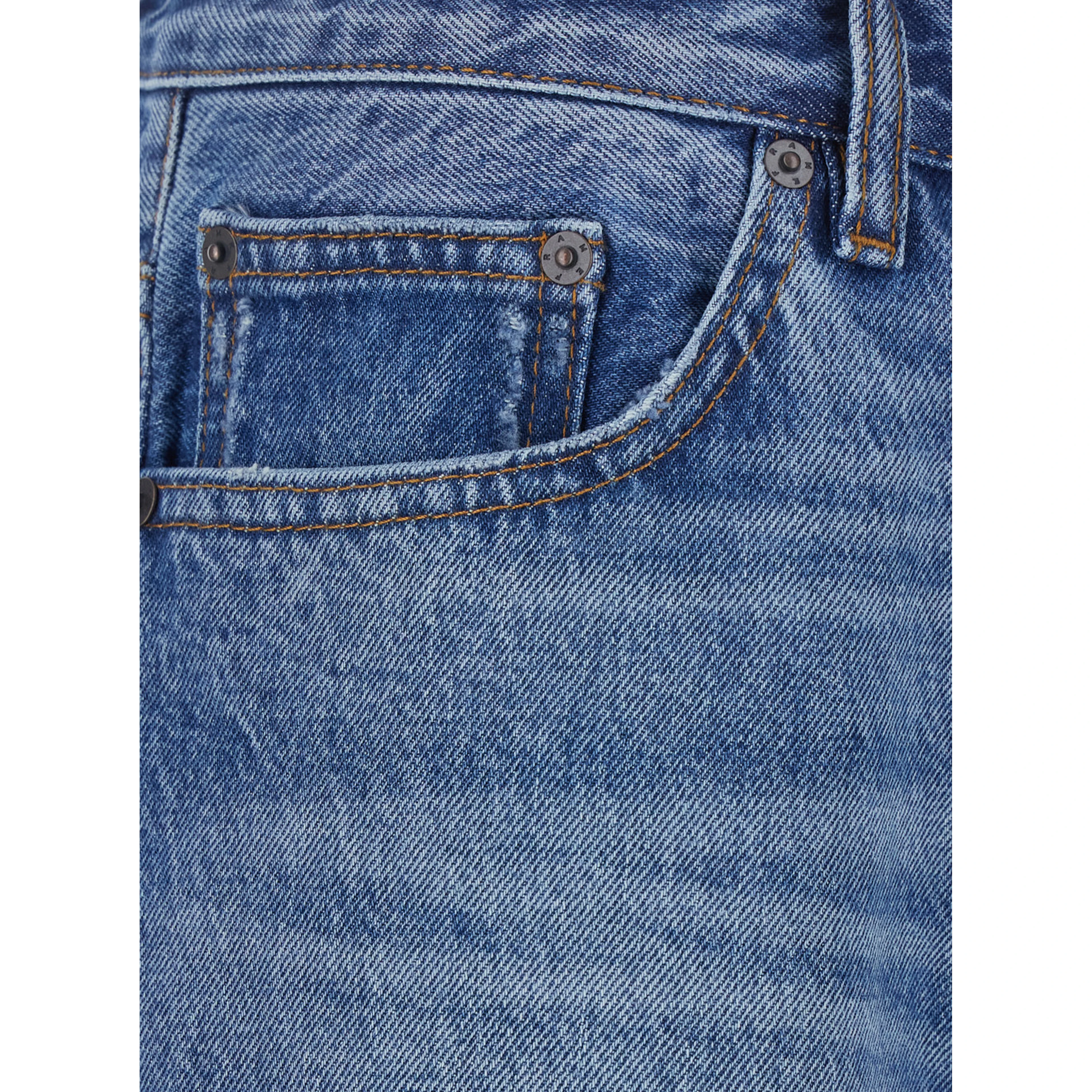 Blue Jeans with Faded Design and Wide Leg in Denim for Men