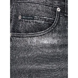 Grey Jeans with Ripped Details and Logo Patch on the Pocket in Denim for Men