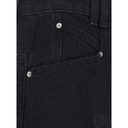 Lemony Black Jeans with Logo Patch on the Back in Denim for Women