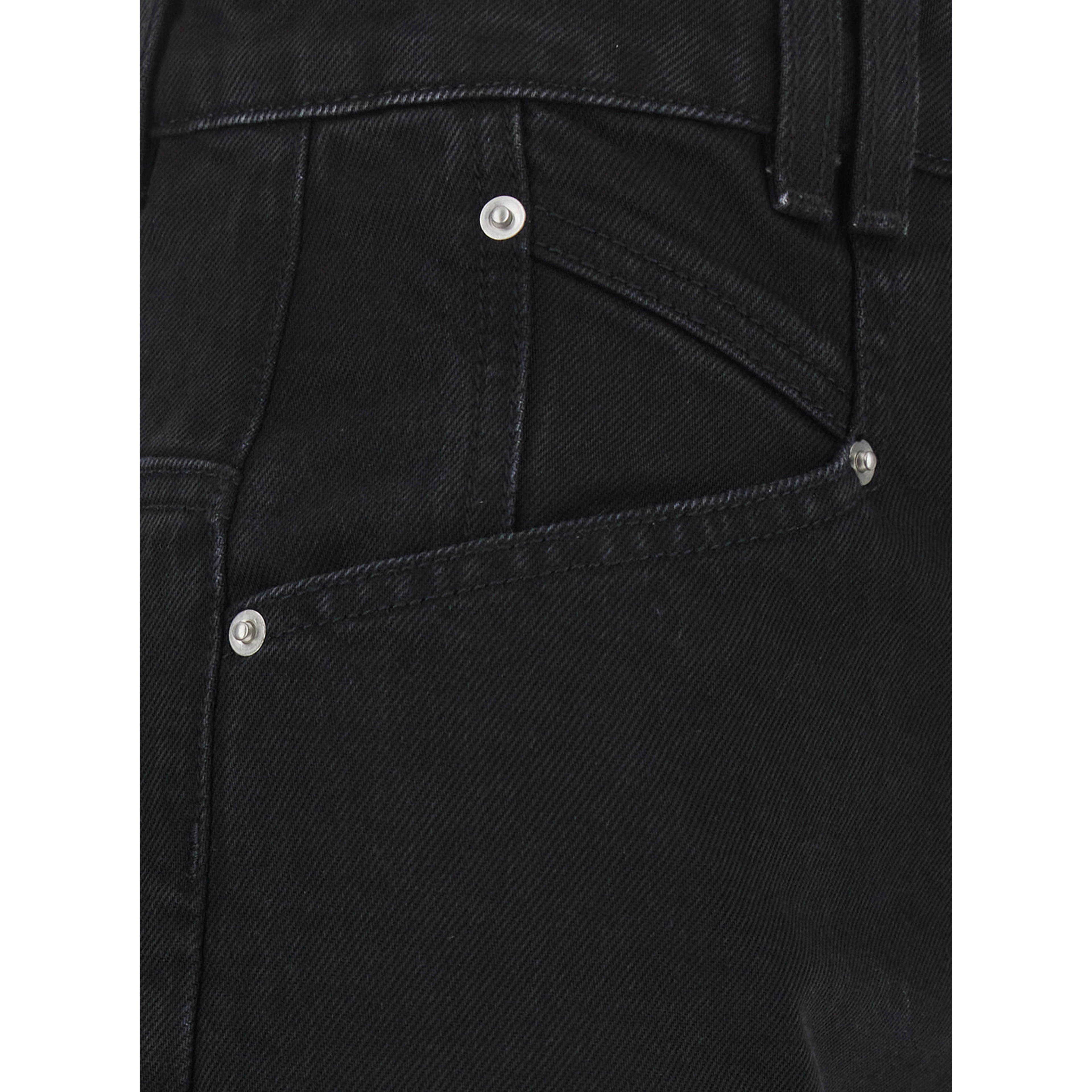 Lemony Black Jeans with Logo Patch on the Back in Denim for Women