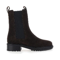 Jack Brown Boots with elasticated details on the side in suede for women