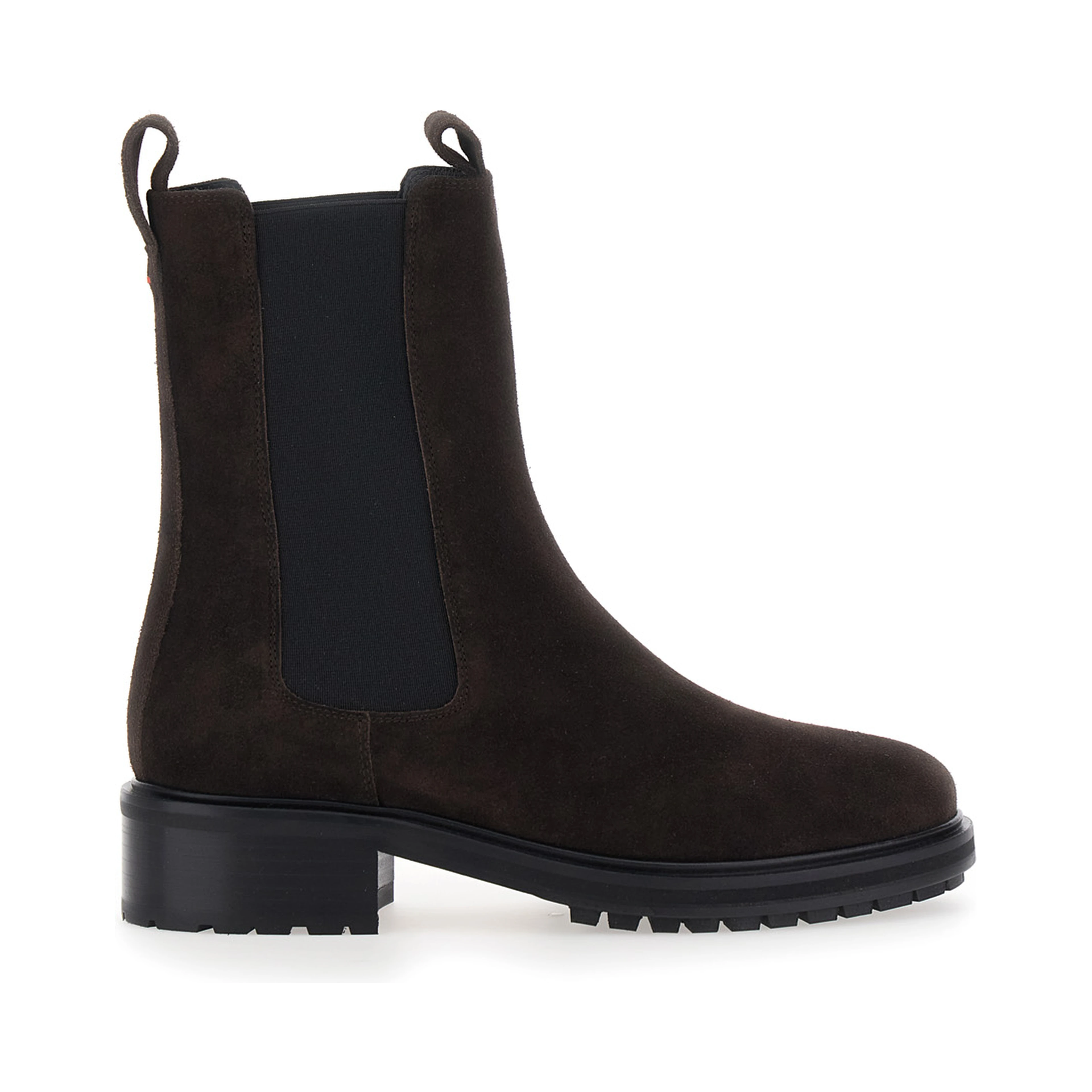 Jack Brown Boots with elasticated details on the side in suede for women