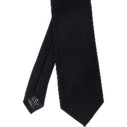 Black Tie with back knot closure in silk for men