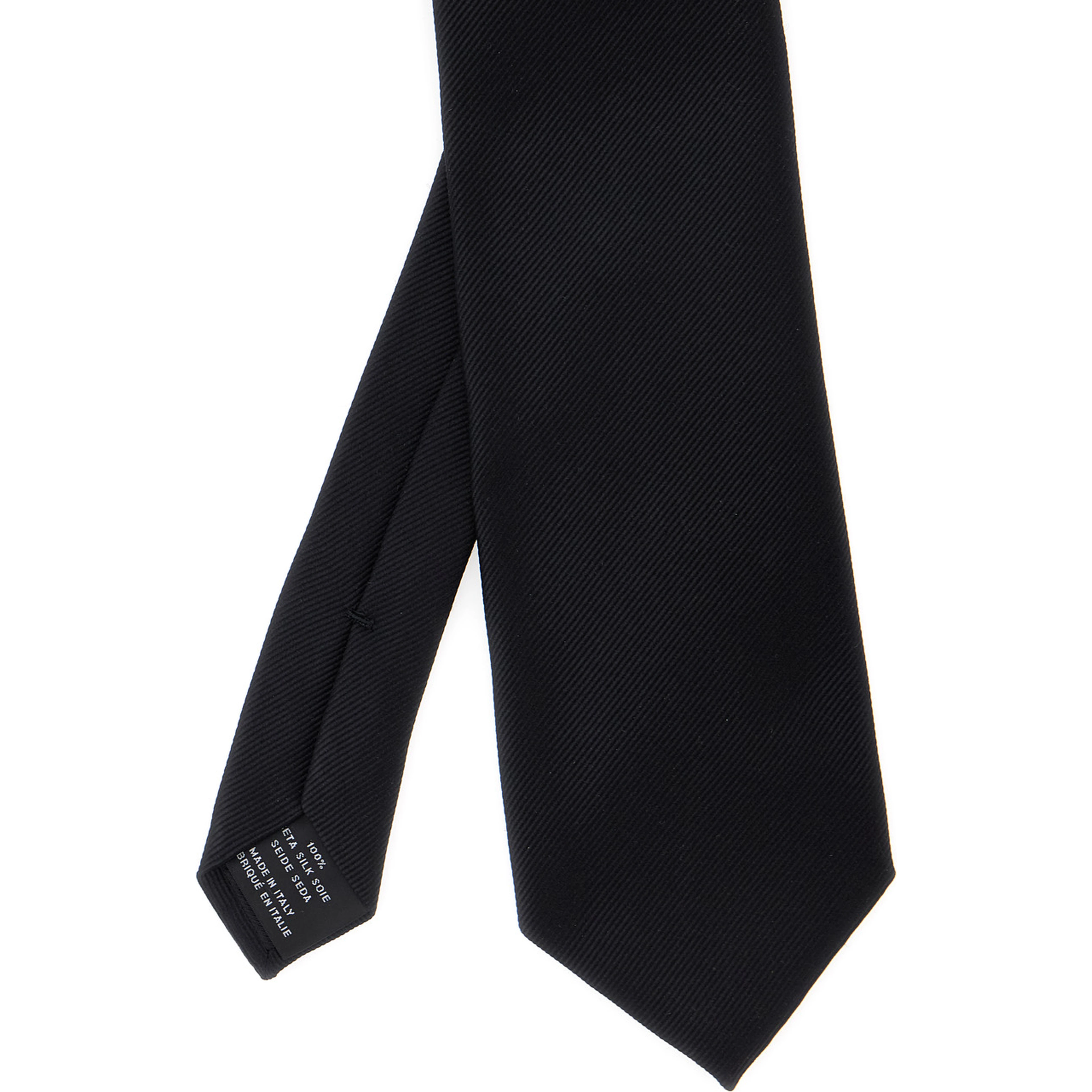 Black Tie with back knot closure in silk for men