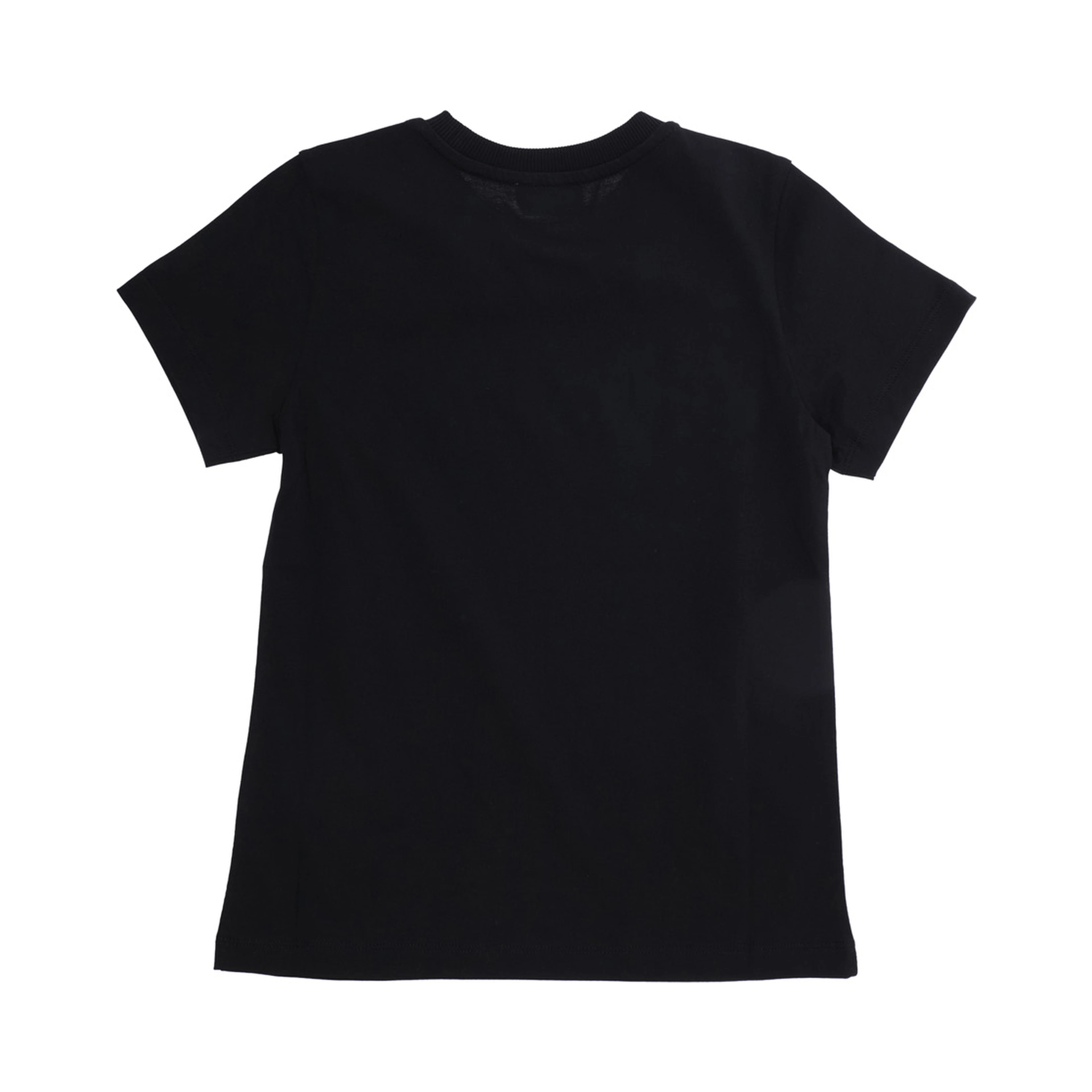 Black T-shirt with round neck and Logo lettering on the front in cotton Boy