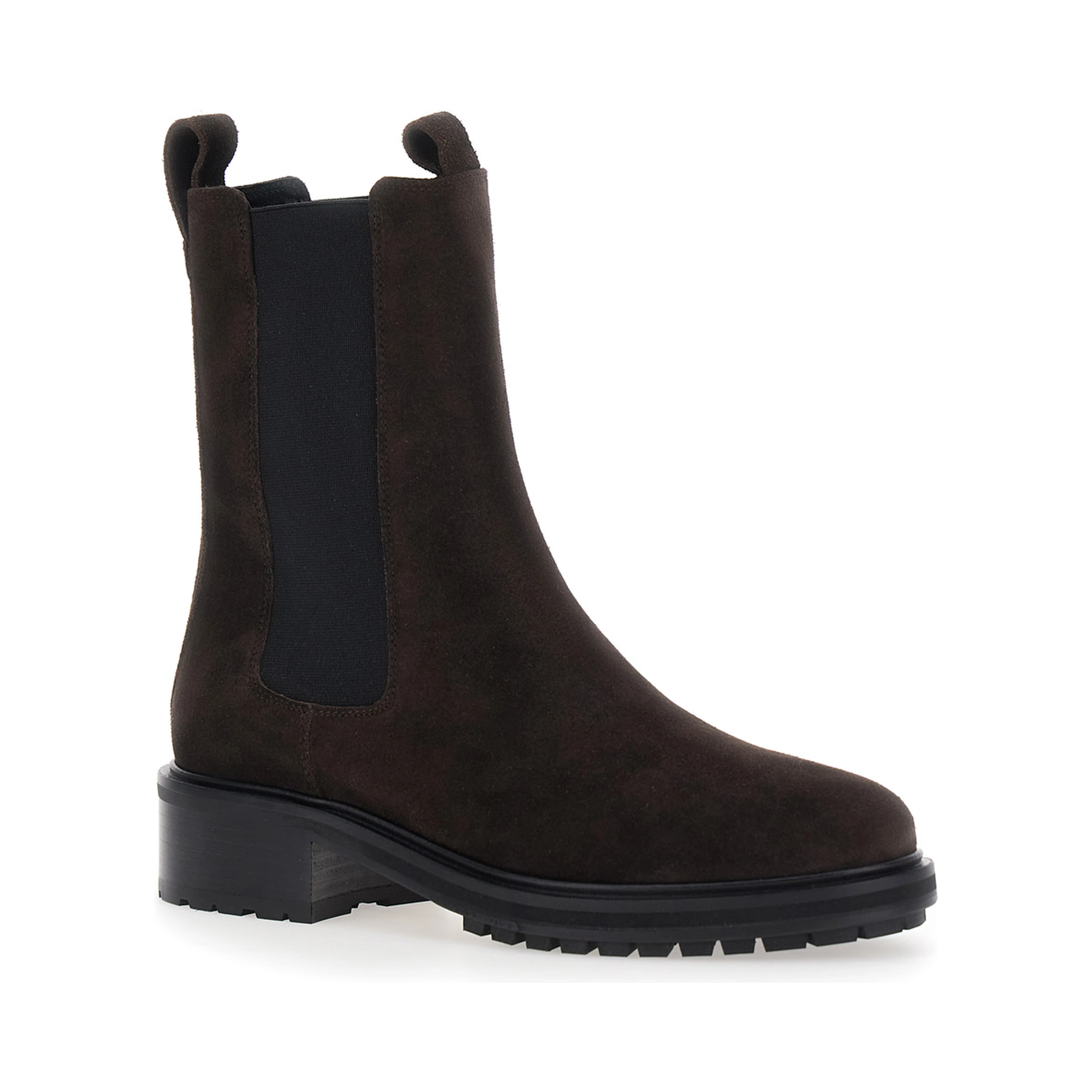 Jack Brown Boots with elasticated details on the side in suede for women