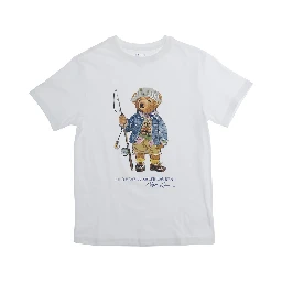 White T-shirt with logo and short sleeves in Cotton Boy