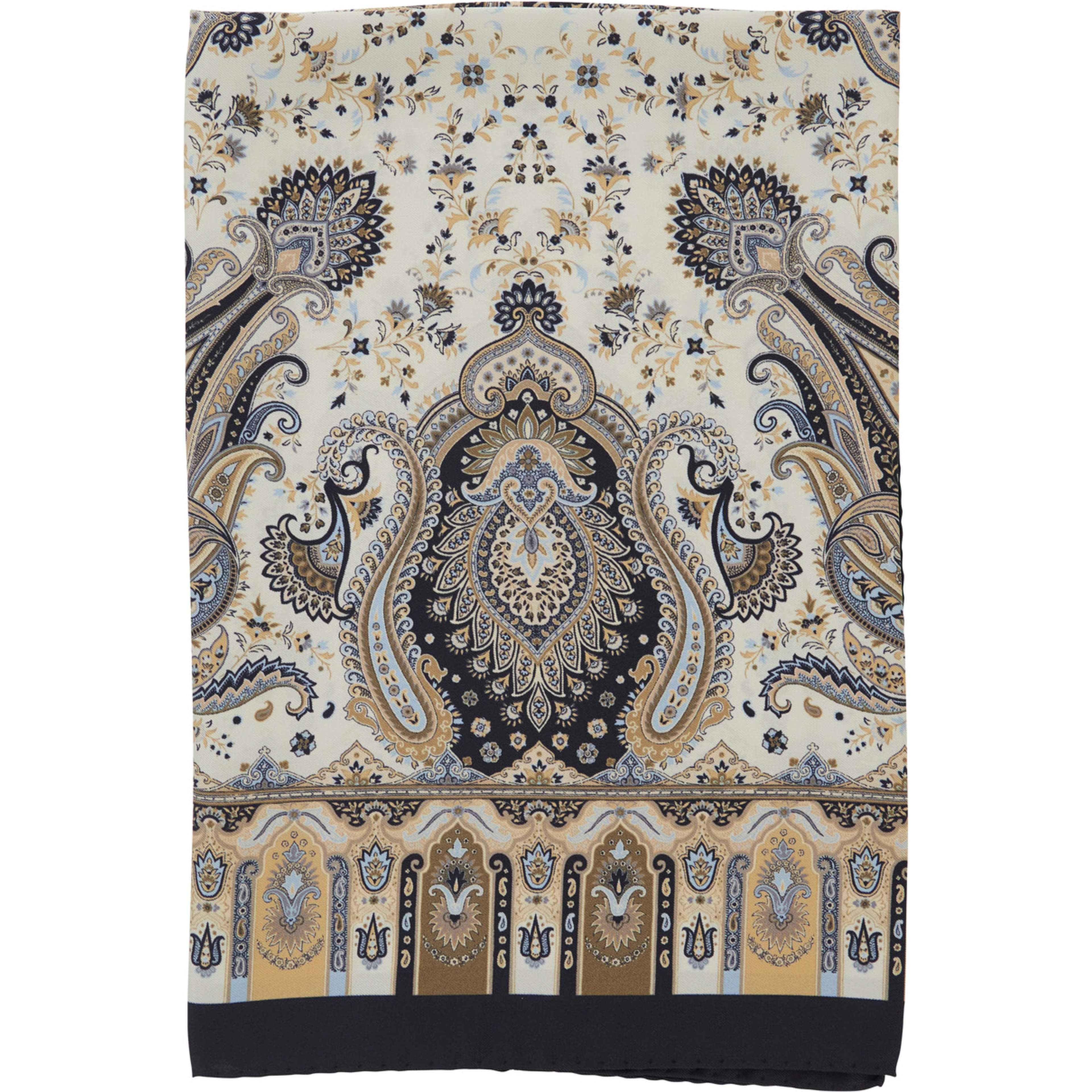 Multicolor Scarf with all-over Paisley Print in Silk for Women