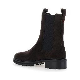 Jack Brown Boots with elasticated details on the side in suede for women
