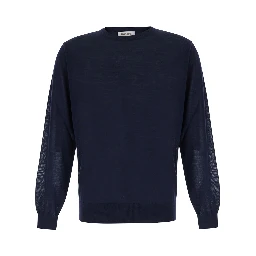 blue Crewneck sweater in wool for men