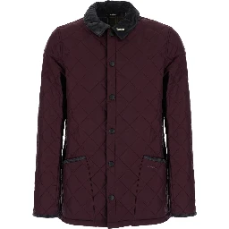 Bordeaux Jacket with classic collar and logo lettering on the front in Tech Fabric men