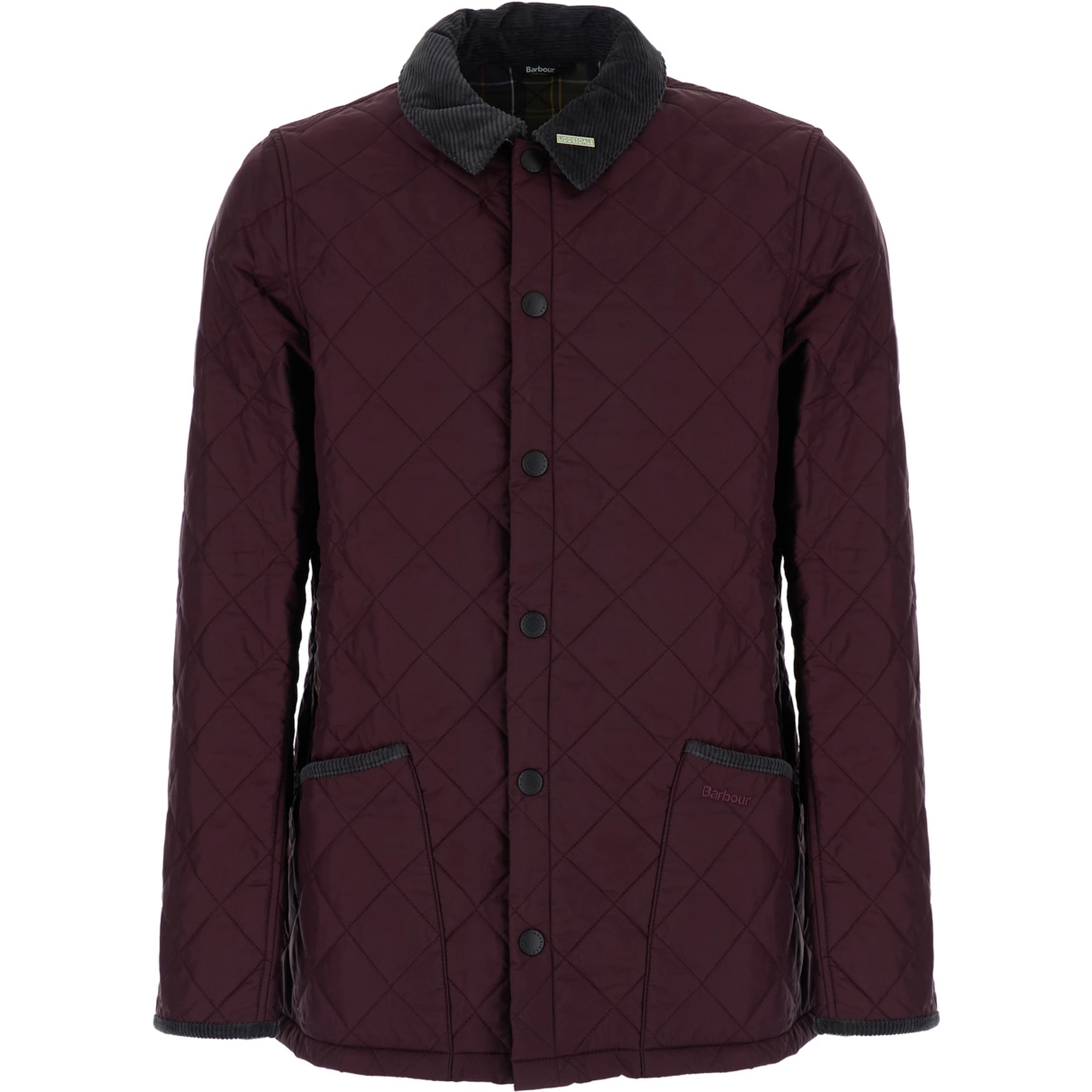 Bordeaux Jacket with classic collar and logo lettering on the front in Tech Fabric men