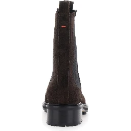 Jack Brown Boots with elasticated details on the side in suede for women