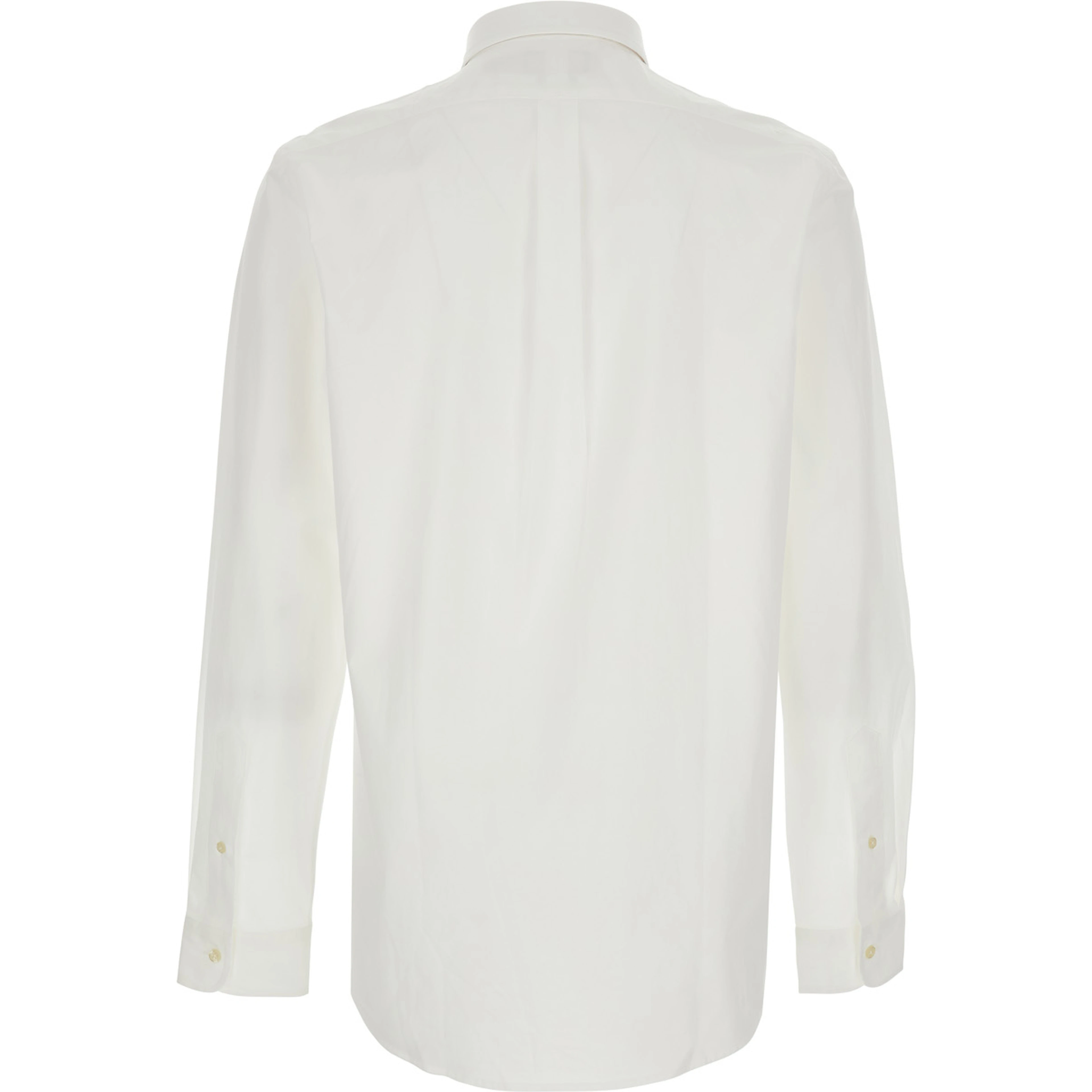 Slim Fit White shirt with button-down collar and Pony embroidery on the Front in stretch cotton for men